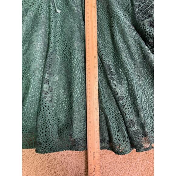 Double Crazy Dress Women Size Small Green Fit and Flare Mini Crotchet Tie E277 - Picture 11 of 12